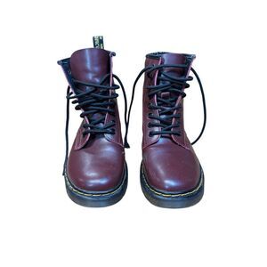 Dr Martens 1460 Boots Unisex US 9 Burgundy 8 Eye Lace Up